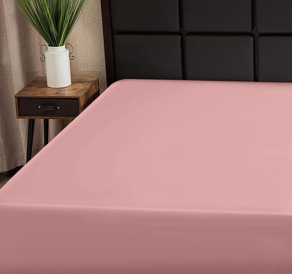 Superity Linen 100% Cotton Breathable Fitted Sheet – Pink