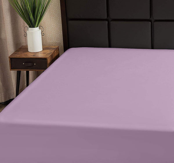 Superity Linen 100% Cotton Breathable Fitted Sheet - Lavender