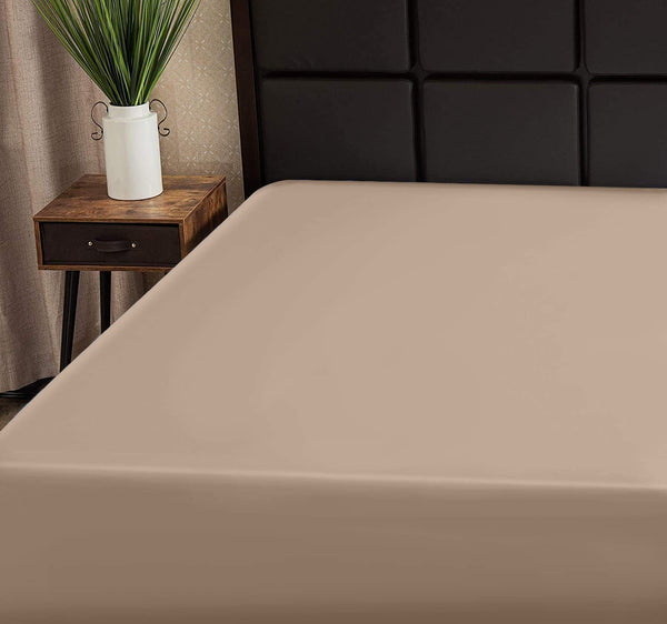 Superity Linen 100% Cotton Fitted Sheets - Taupe