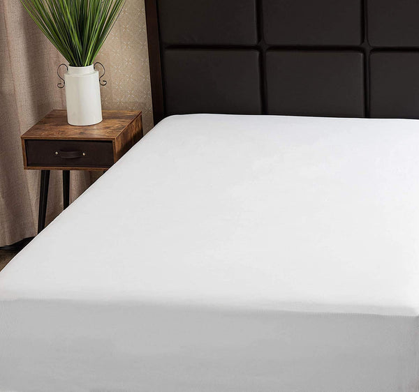 Superity Linen 100% Cotton Breathable Fitted Sheet – White
