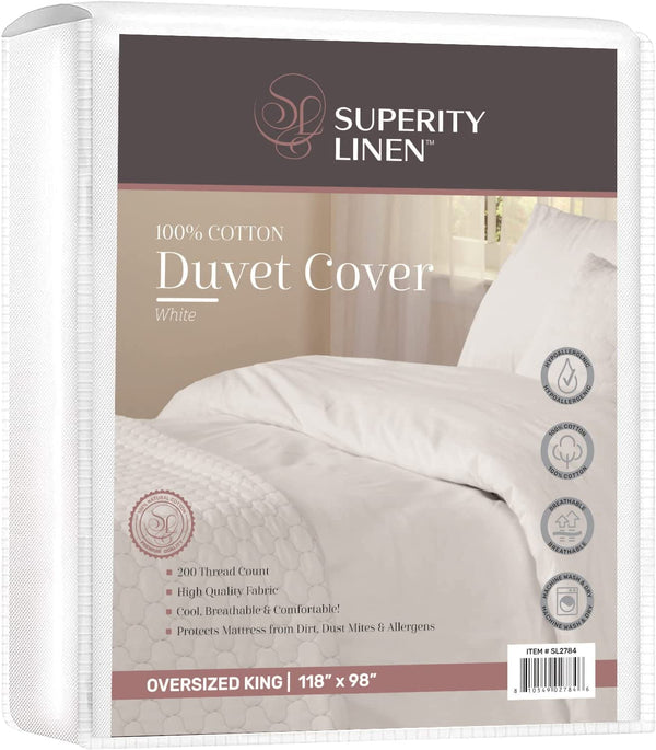 Superity Linen Button Closure Twin Duvet Cover