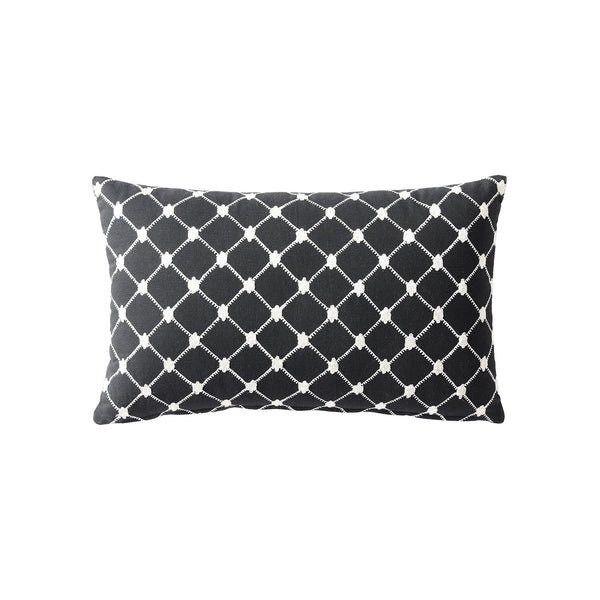 Linen Classique Dotted Windowpane Decorative Pillow